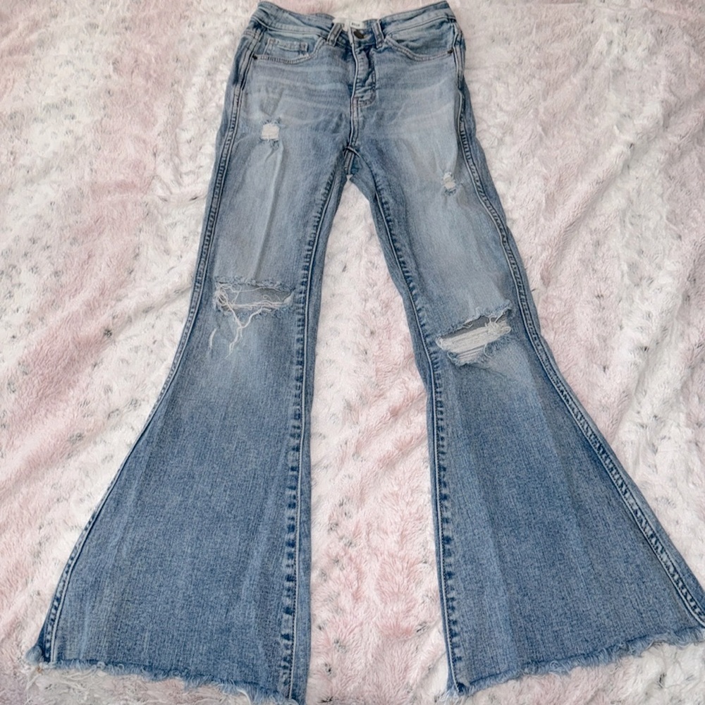 BKE slim fit high rise flare jeans